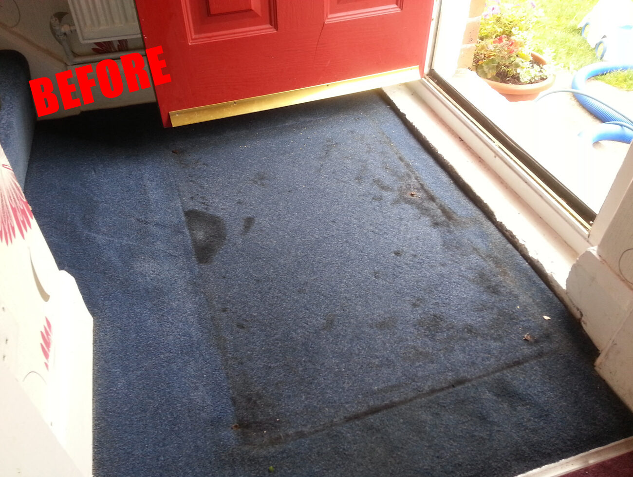 Domestic carpet cleaning before the clean